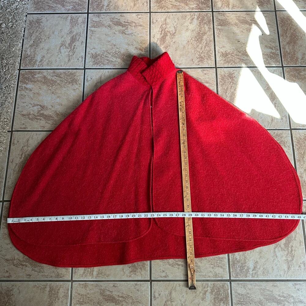 STEINER 1888 Austrian Poncho Cape‎ Alpaca Merino Wool Red One Size Holiday - Picture 9 of 9